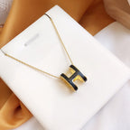 [Luxe]Collier HM CLIC en or et émail noir