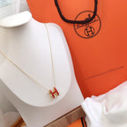 [Luxe]HM CLIC レッドエナメルゴールドネックレス