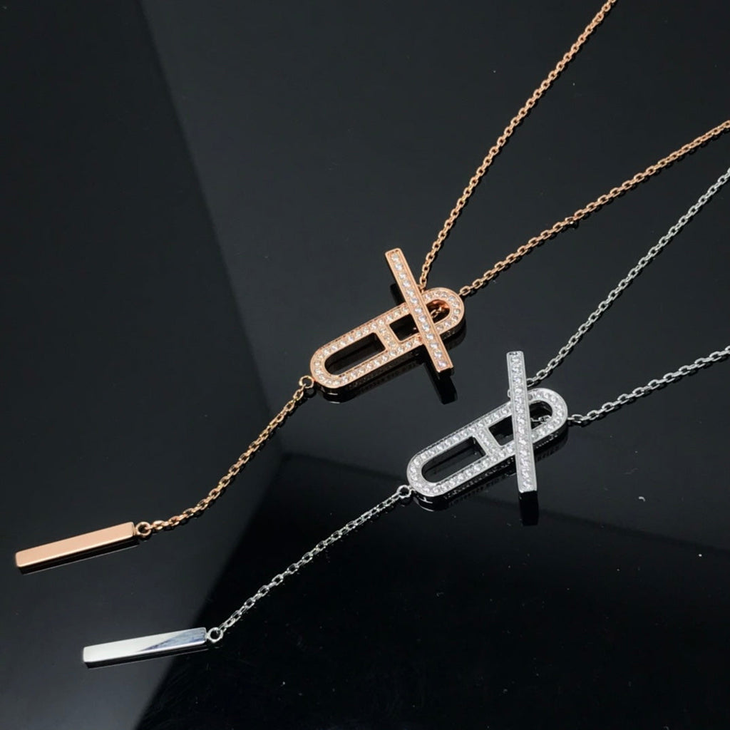[Luxe] Collier HM Platine Or Rose Diamant