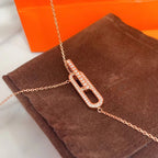 [Luxe] Collier HM Platine Or Rose Diamant