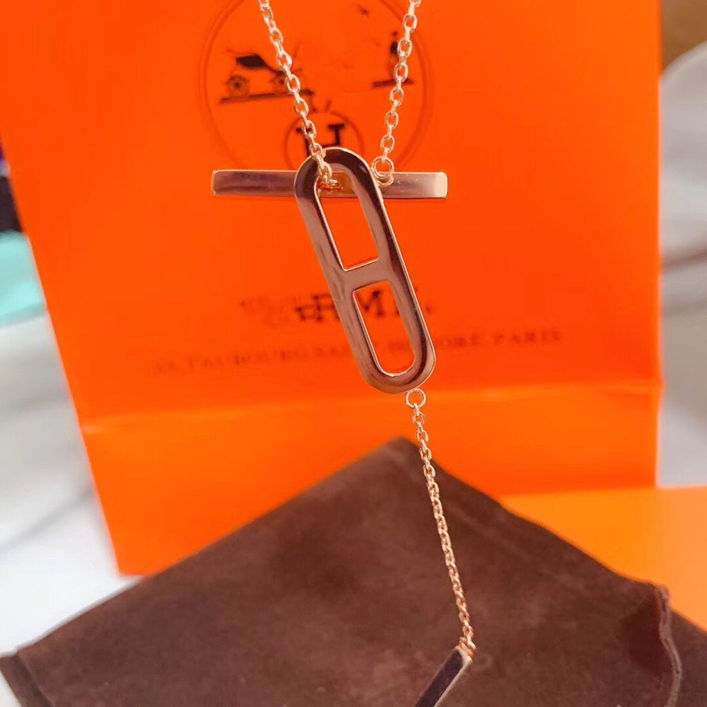 [Luxe] Collier HM Platine Or Rose Diamant