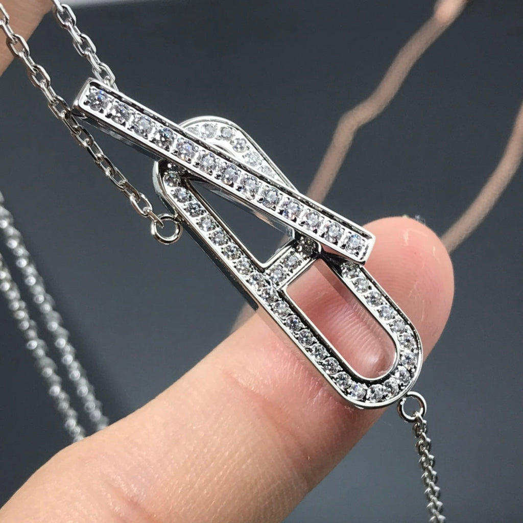 [Luxe] Collier HM Platine Or Rose Diamant
