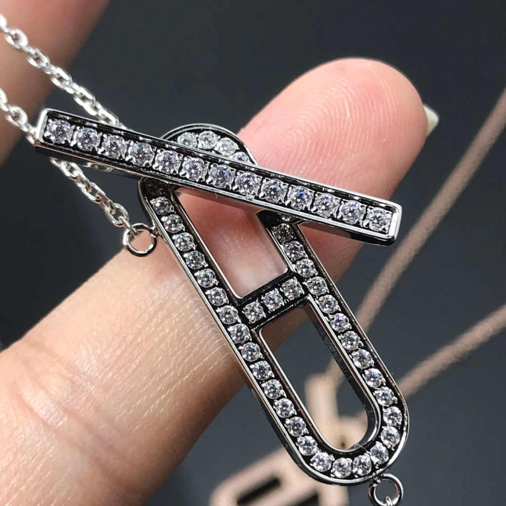 [Luxe] Collier HM Platine Or Rose Diamant