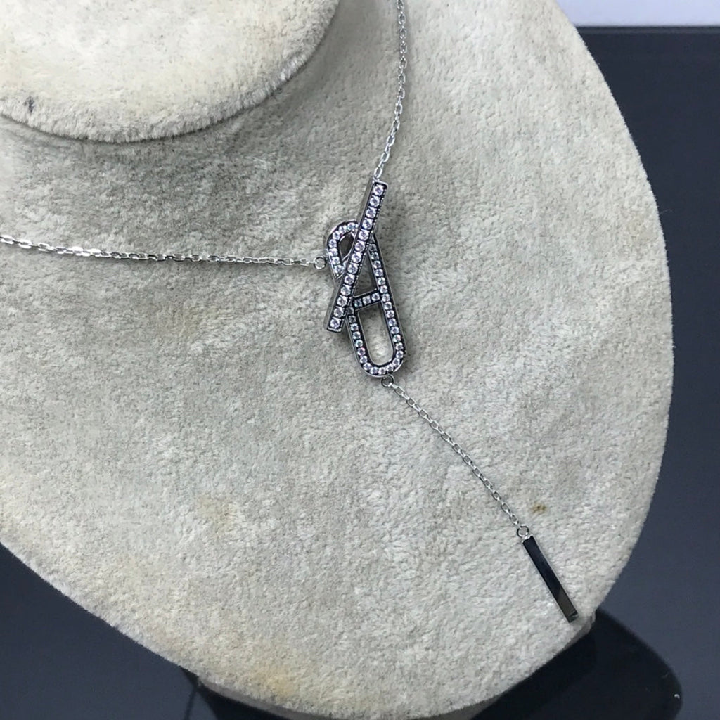 [Luxe] Collier HM Platine Or Rose Diamant