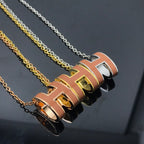 [Luxe]Collier H marron