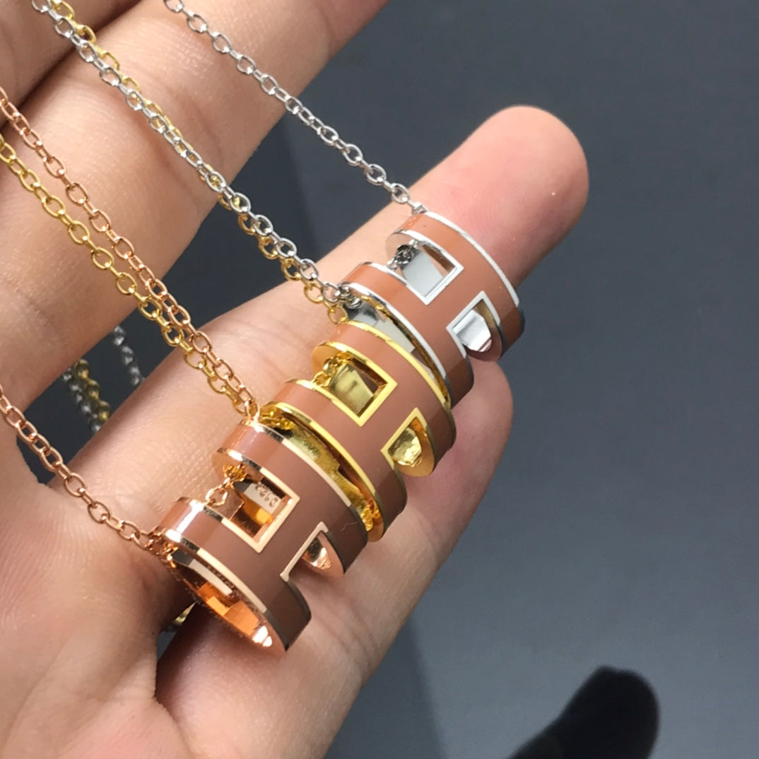 [Luxe]Collier H marron