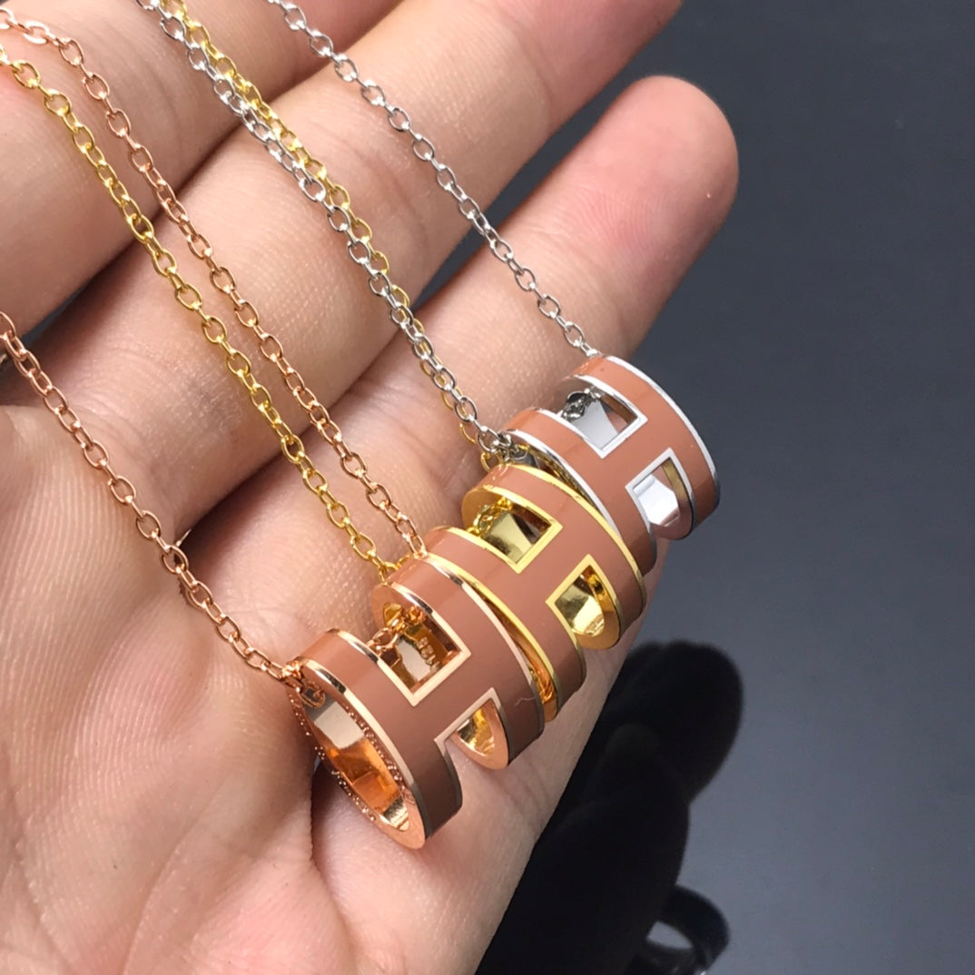 [Luxe]Collier H marron