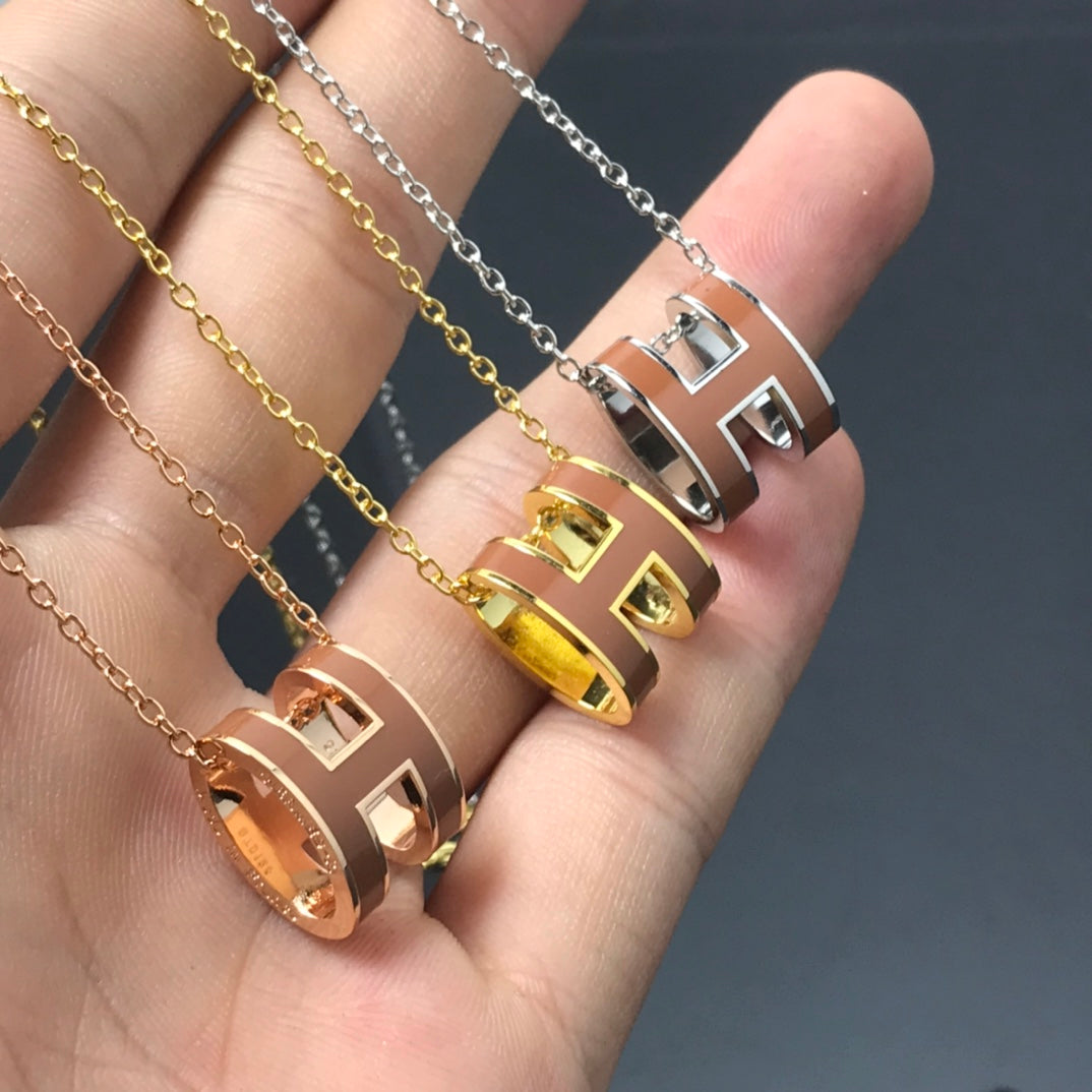 [Luxe]Collier H marron