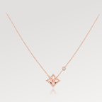[Luxe]Collier étoile en or rose avec 1 diamant