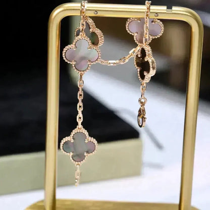 [Luxe] CLOVER 5 MOTIF GRAY MOP BRACELET COLLECTION