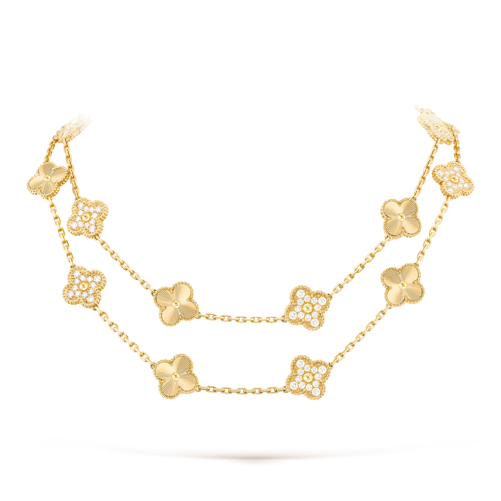 [Luxe]CLOVER 20 MOTIFS LASER DIAMOND NECKLACE