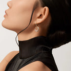 [Luxe Jewelry]TRINITY HALF DIAMOND  EARRINGS