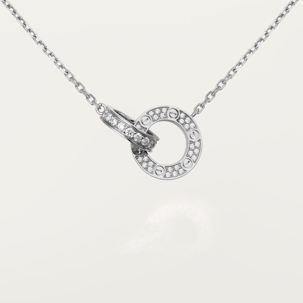 [Luxe Jewelry]LOVE  FULL DIAMOND PENDANT NECKLACE