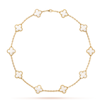 [Luxe]CLOVER 10 MOTIFS WHITE MOTHER OF PEARL NECKLACE