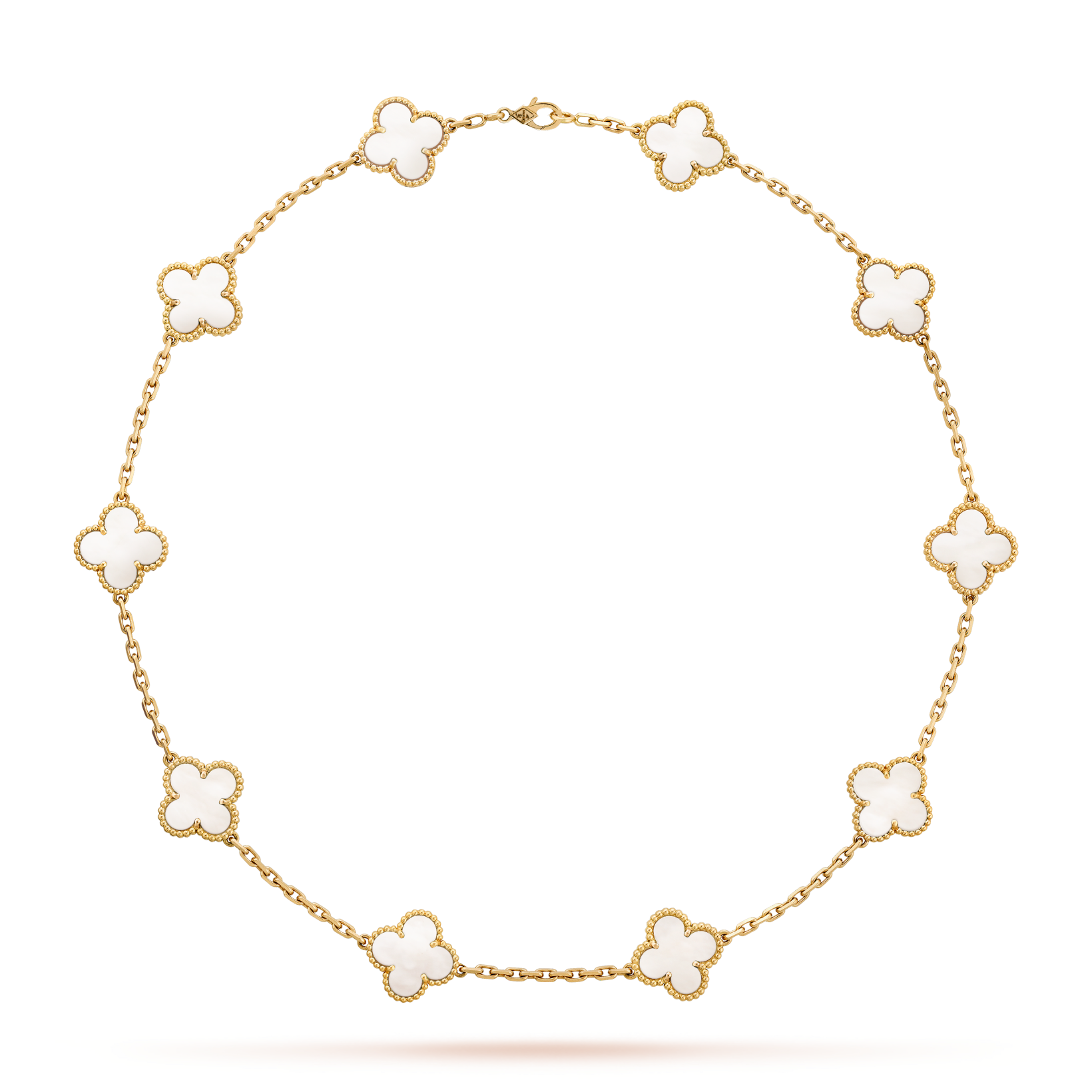 [Luxe]CLOVER 10 MOTIFS WHITE MOTHER OF PEARL NECKLACE