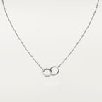 [Luxe Jewelry]LOVE DOUBLE RING HALF DIAMOND NECKLACE