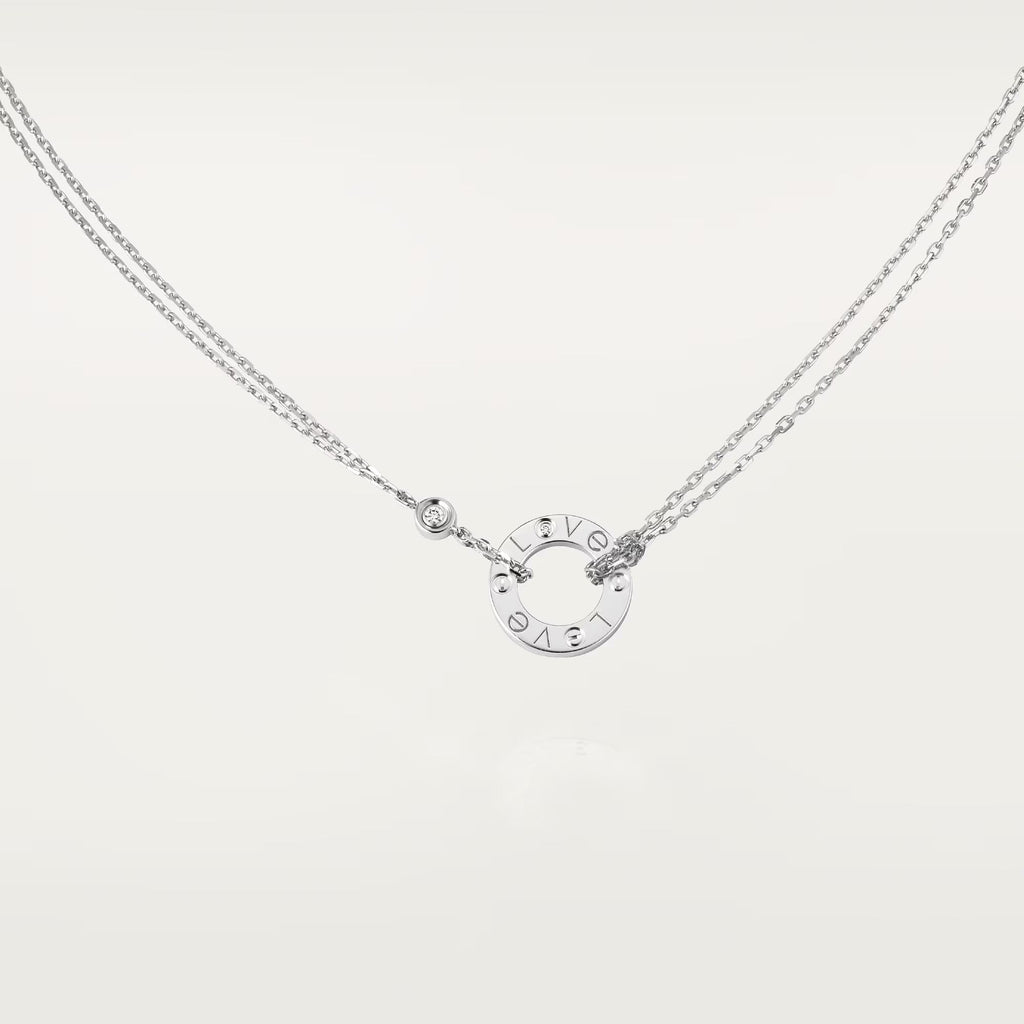 [Luxe Jewelry]LOVE NECKLACE 16MM 2 DIAMONDS