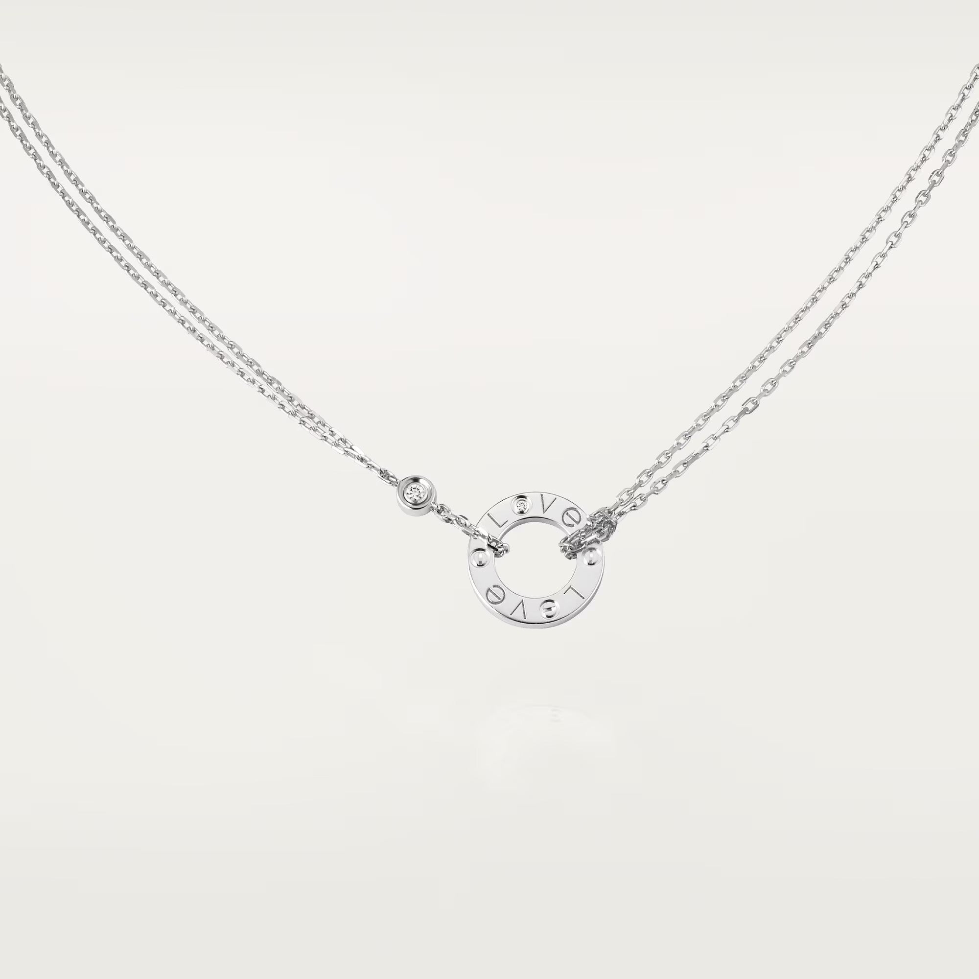 [Luxe Jewelry]LOVE NECKLACE 16MM 2 DIAMONDS