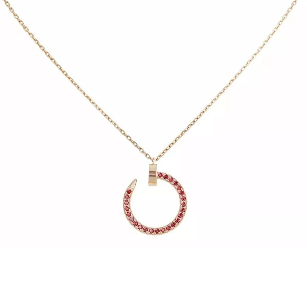 [Luxe Jewelry]JUSTE NECKLACE RED FULL DIAMONDS