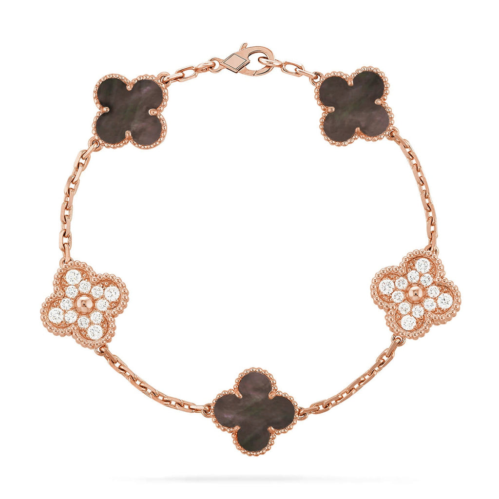 [Luxe] CLOVER 5 MOTIF GRAY MOP BRACELET COLLECTION
