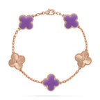 [Luxe]CLOVER 5 MOTIF LIGHT PURPLE BRACELET COLLECTION