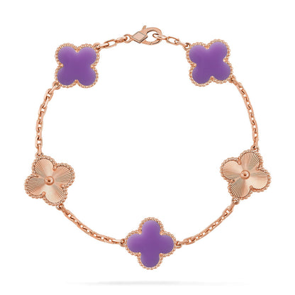[Luxe]CLOVER 5 MOTIF LIGHT PURPLE BRACELET COLLECTION