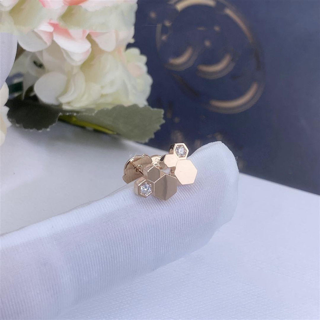 [Luxe]Boucles d'oreilles BEE LOVE en or rose et diamants