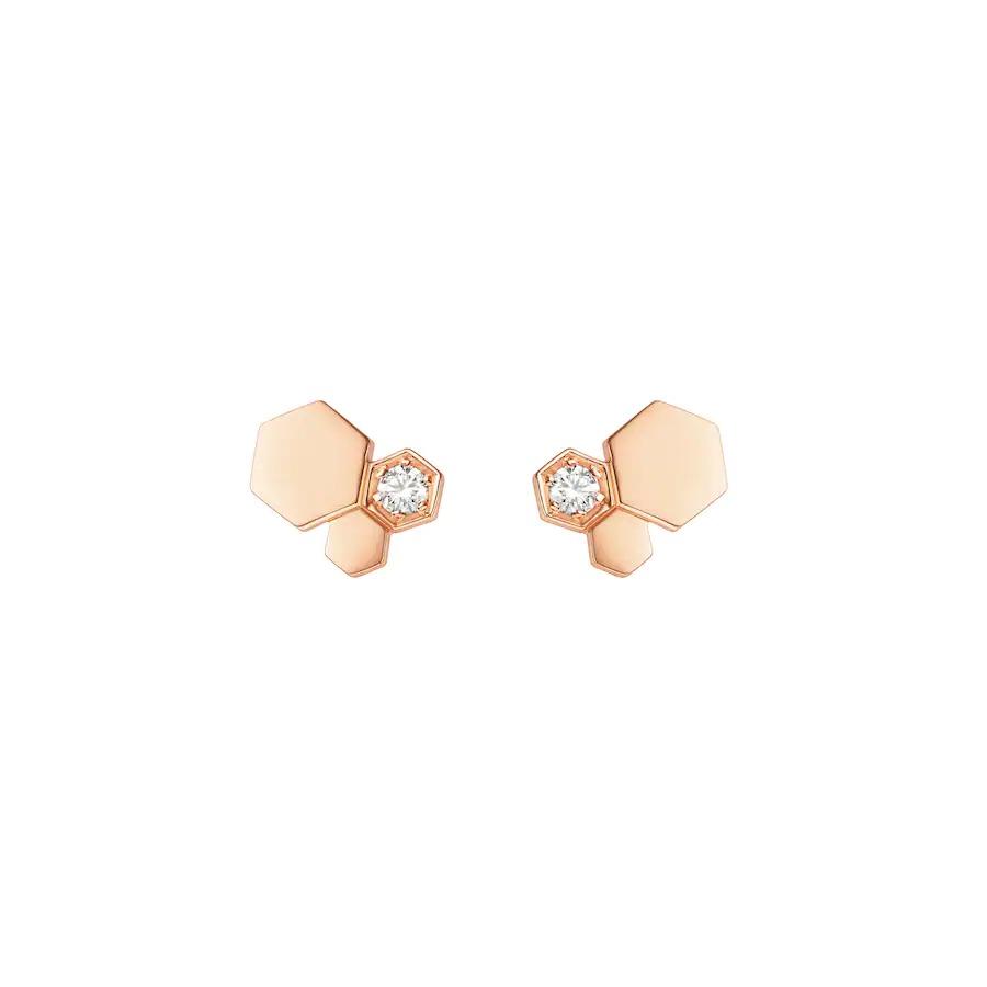 [Luxe]Boucles d'oreilles BEE LOVE en or rose et diamants