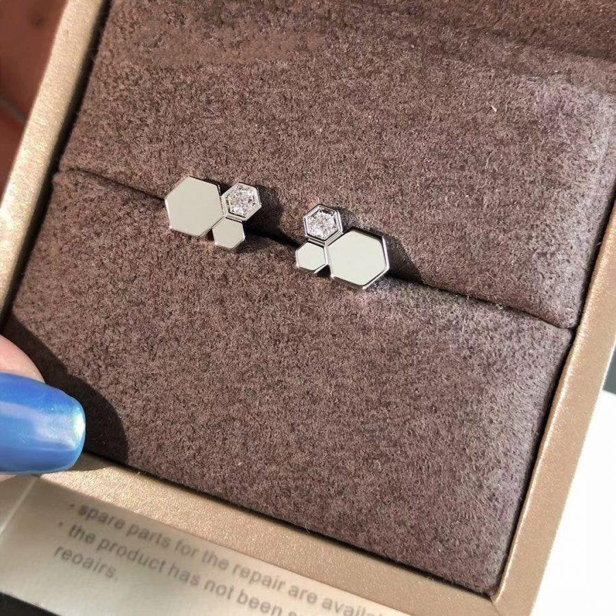 [Luxe]Boucles d'oreilles en argent et diamants Bee Love