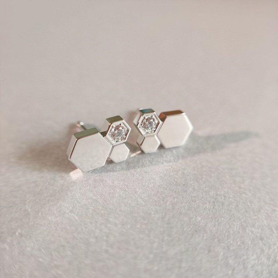 [Luxe]Boucles d'oreilles en argent et diamants Bee Love