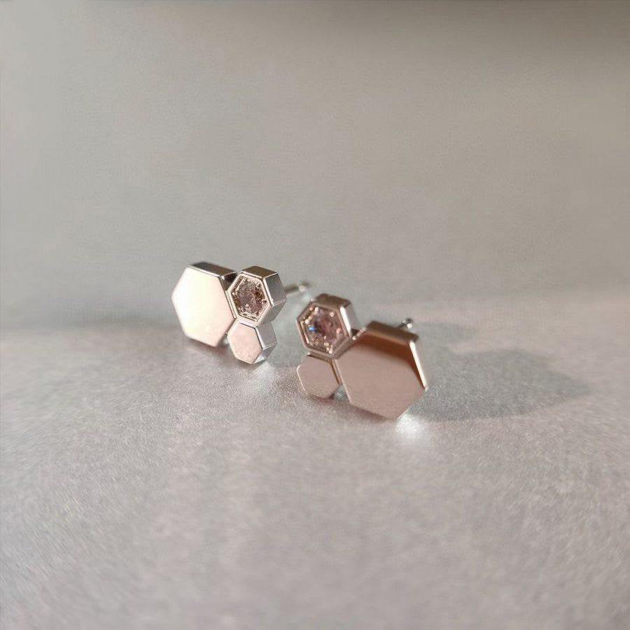 [Luxe]Boucles d'oreilles en argent et diamants Bee Love