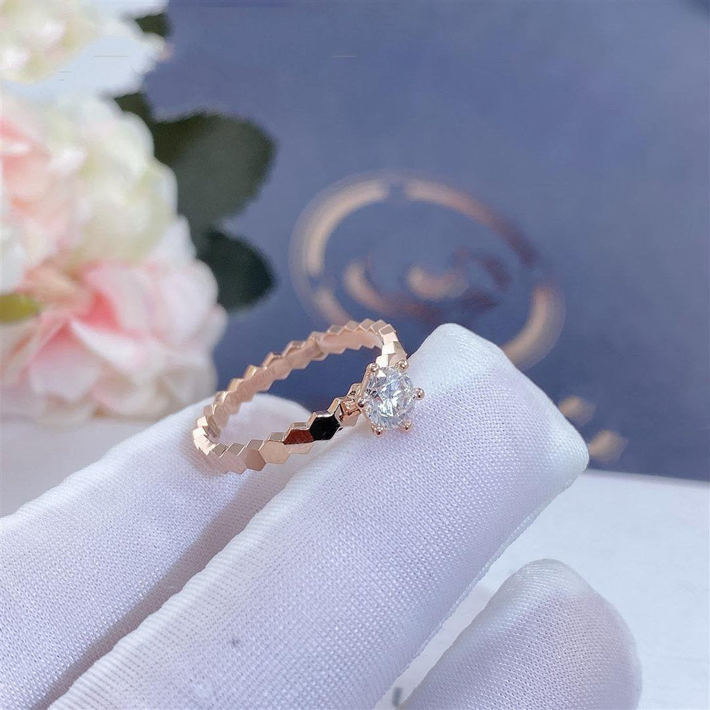 [Luxe]BAGUE BEE LOVE OR ROSE 1 DIAMANT