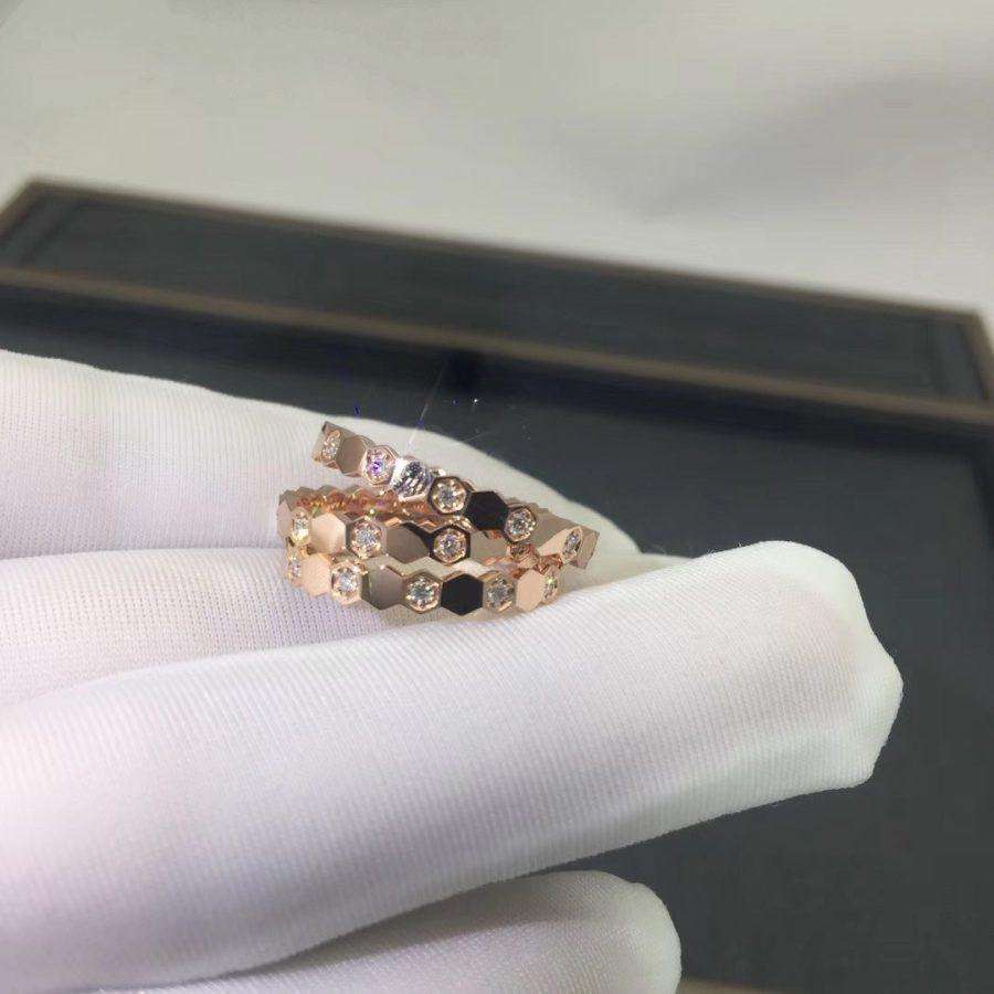 [Luxe]BAGUE BEE LOVE OR ROSE DIAMANT