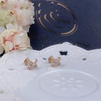 [Luxe]Boucles d'oreilles Jeux de diamants en or rose