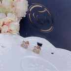 [Luxe]Boucles d'oreilles Jeux de diamants en or rose