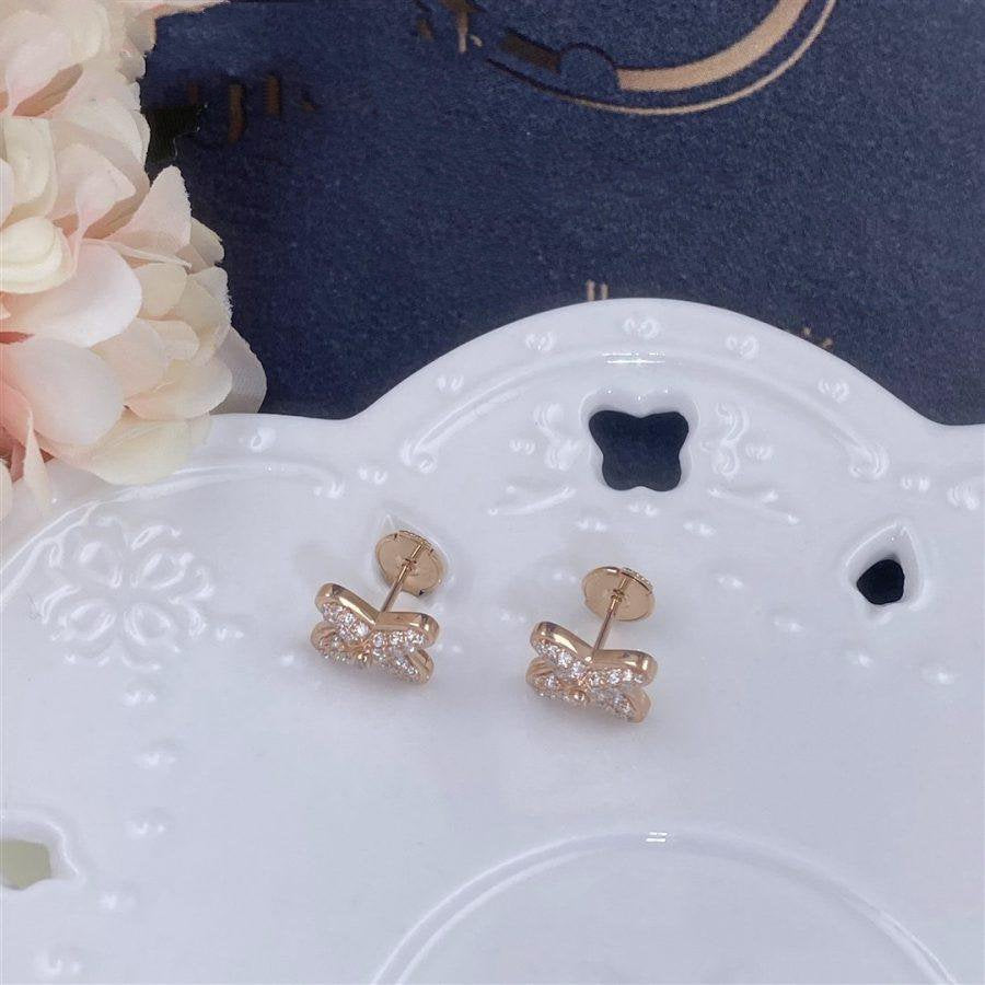 [Luxe]Boucles d'oreilles Jeux de diamants en or rose