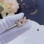[Luxe]Boucles d'oreilles Jeux de diamants en or rose