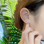 [Luxe]JEUX DE BOUCLES D'OREILLES DIAMANT ARGENT