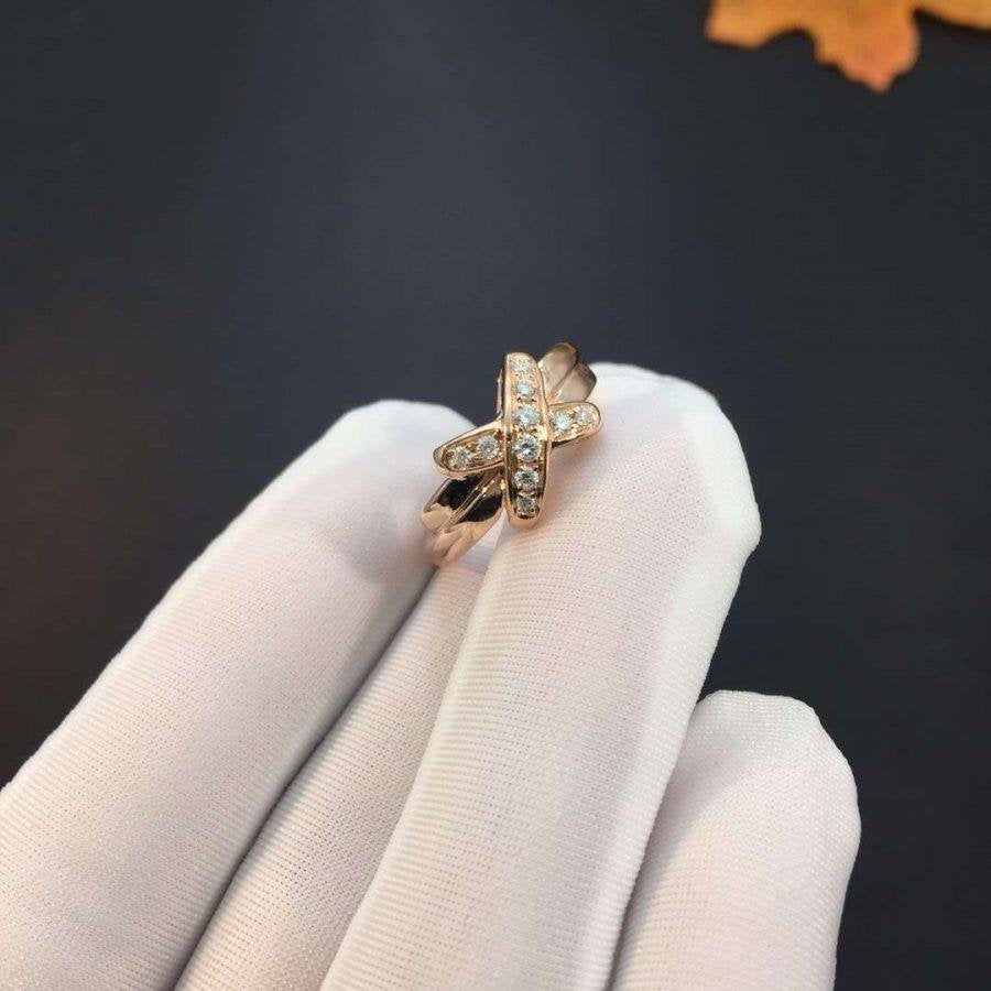 [Luxe]BAGUE JEUX DE DIAMANT OR ROSE