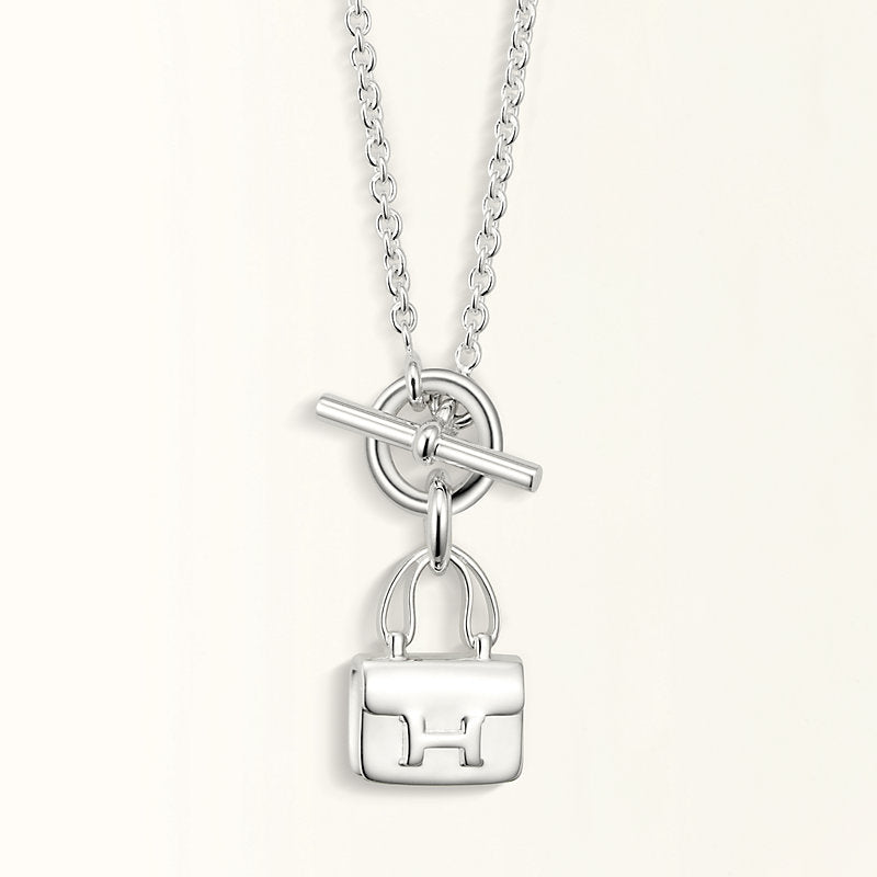 [Luxe]Collier pendentif POP H en argent