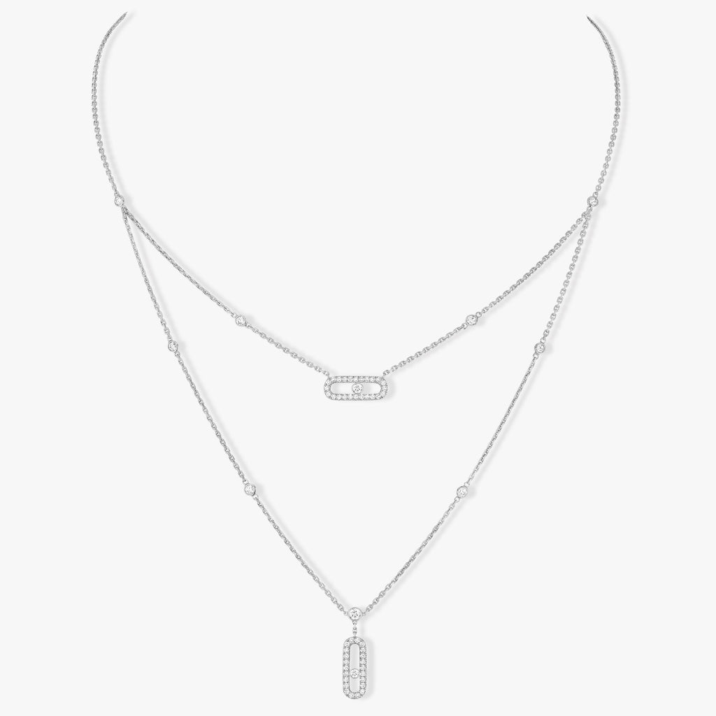 [LUXE]MOVE 2 ROW DIAMOND NECKLACE