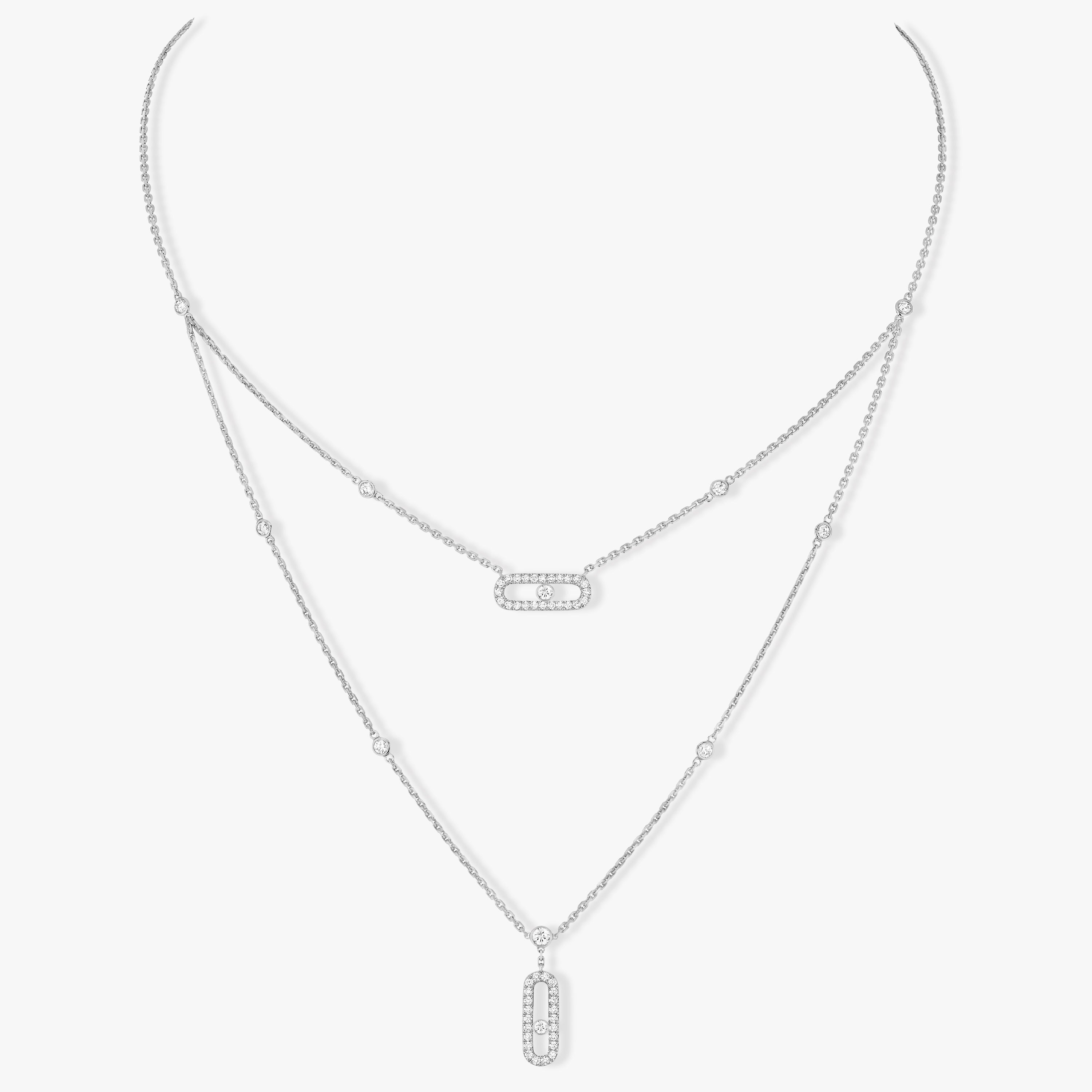 [LUXE]MOVE 2 ROW DIAMOND NECKLACE