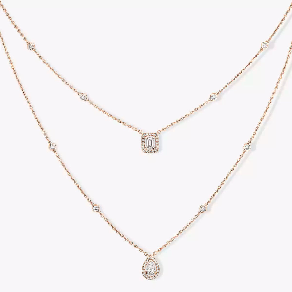 [LUXE]Diamond Necklace My Twin 2 Rows