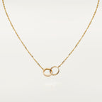 [Luxe Jewelry]LOVE DOUBLE RING HALF DIAMOND NECKLACE