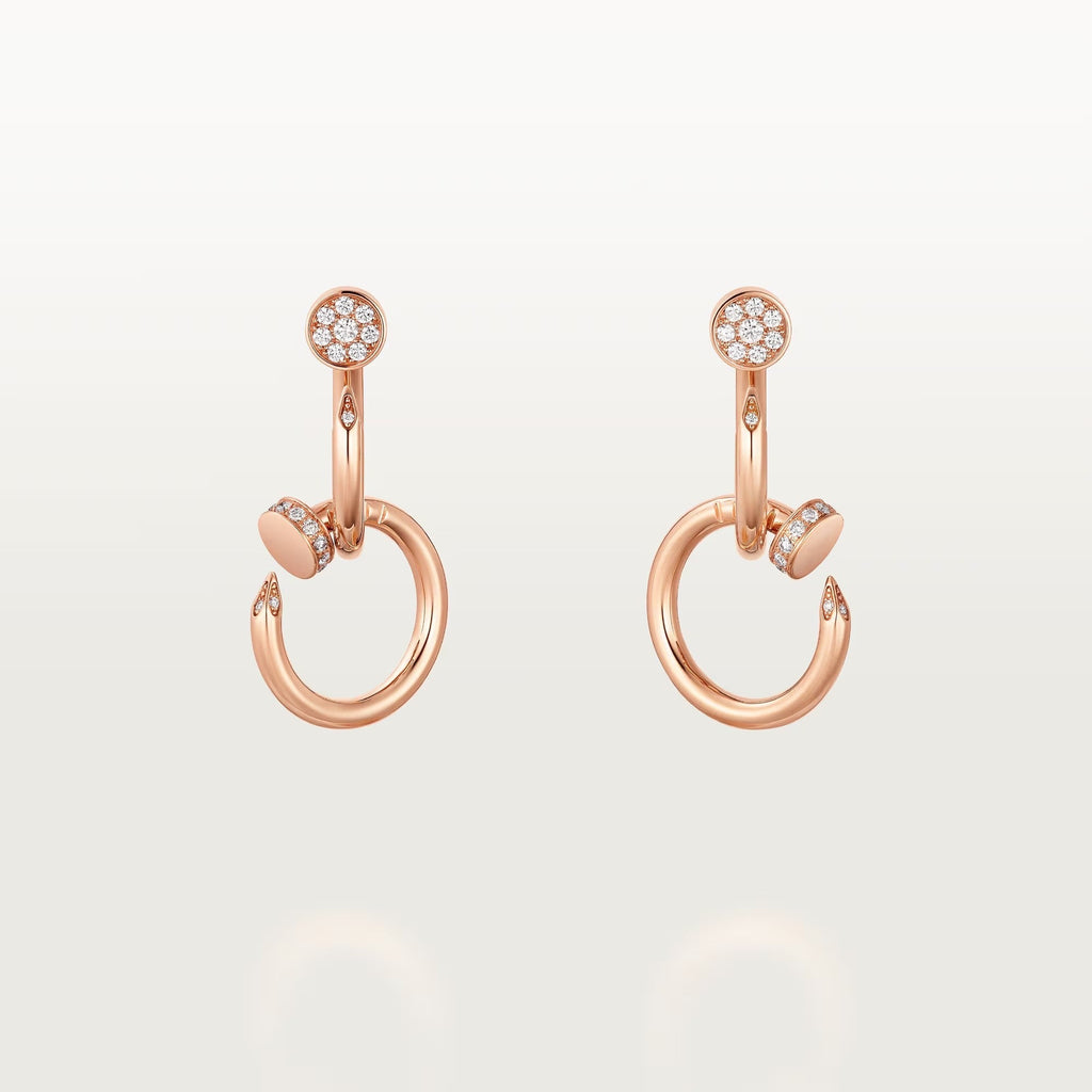 [Luxe Jewelry]JUSTE HALF DIAMOND DOUBLE EARRINGS
