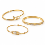 [LUXE] LOVE & JUSTE Baby Move Diamond Bracelet Stack Set