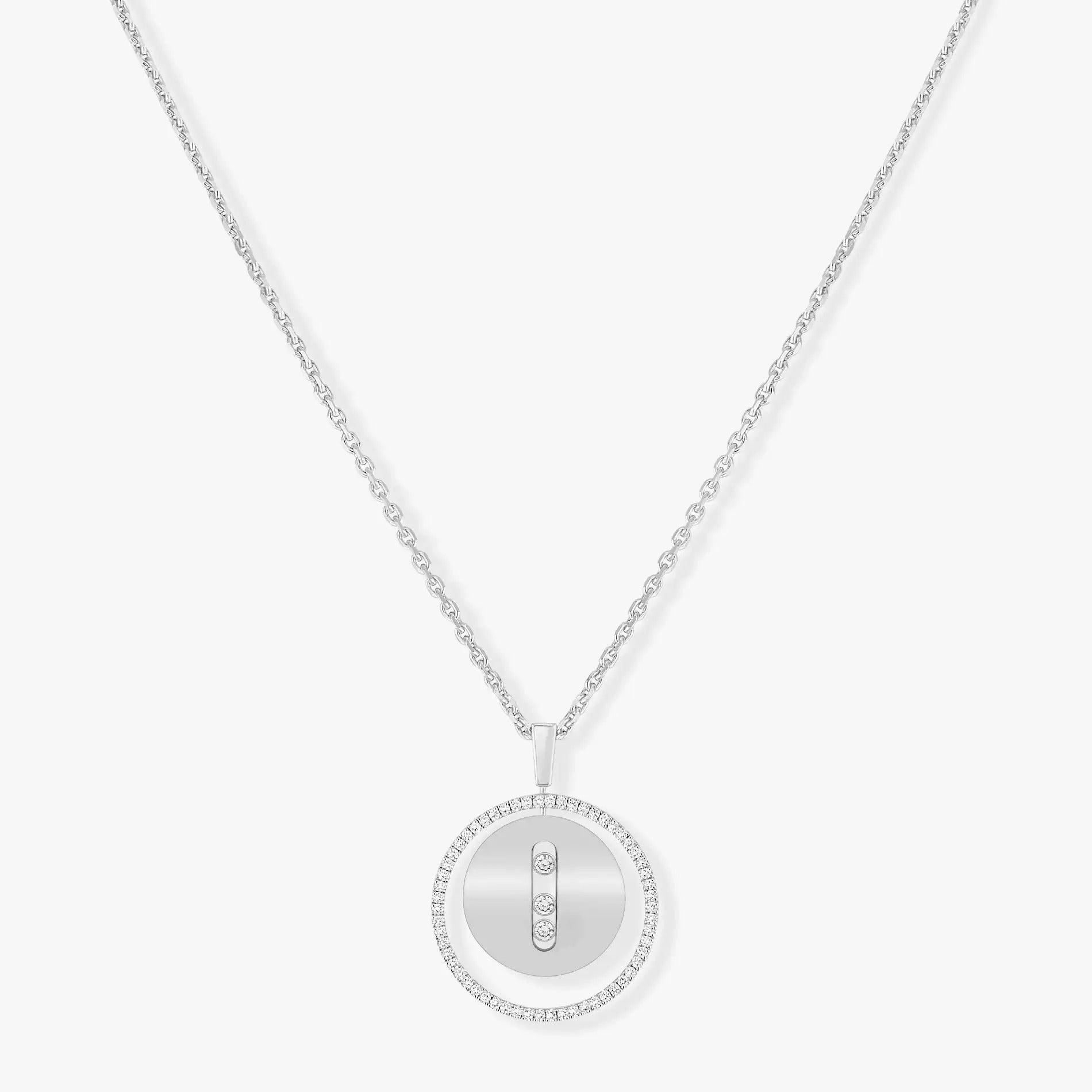 [LUXE]LUCKY MOVE MM SILVER DIAMOND NECKLACE