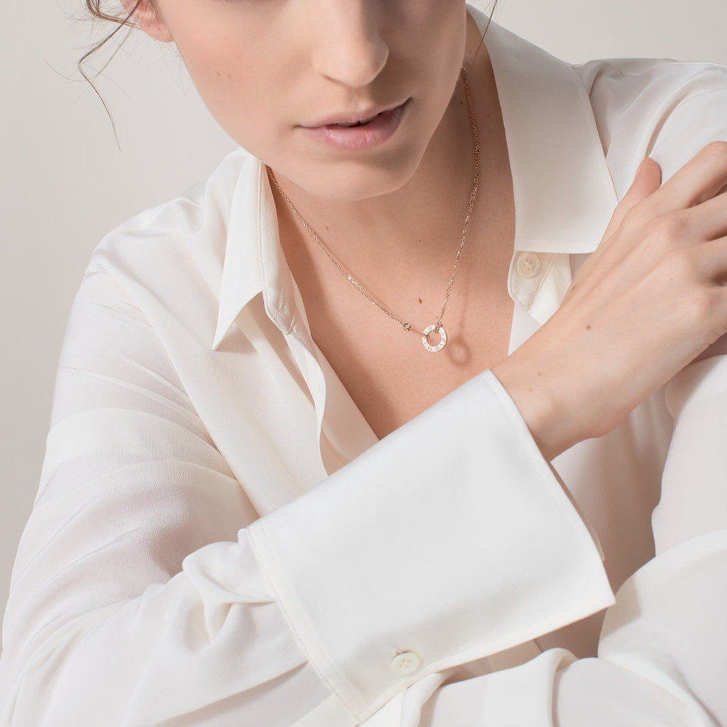 [Luxe Jewelry]LOVE NECKLACE 16MM 2 DIAMONDS