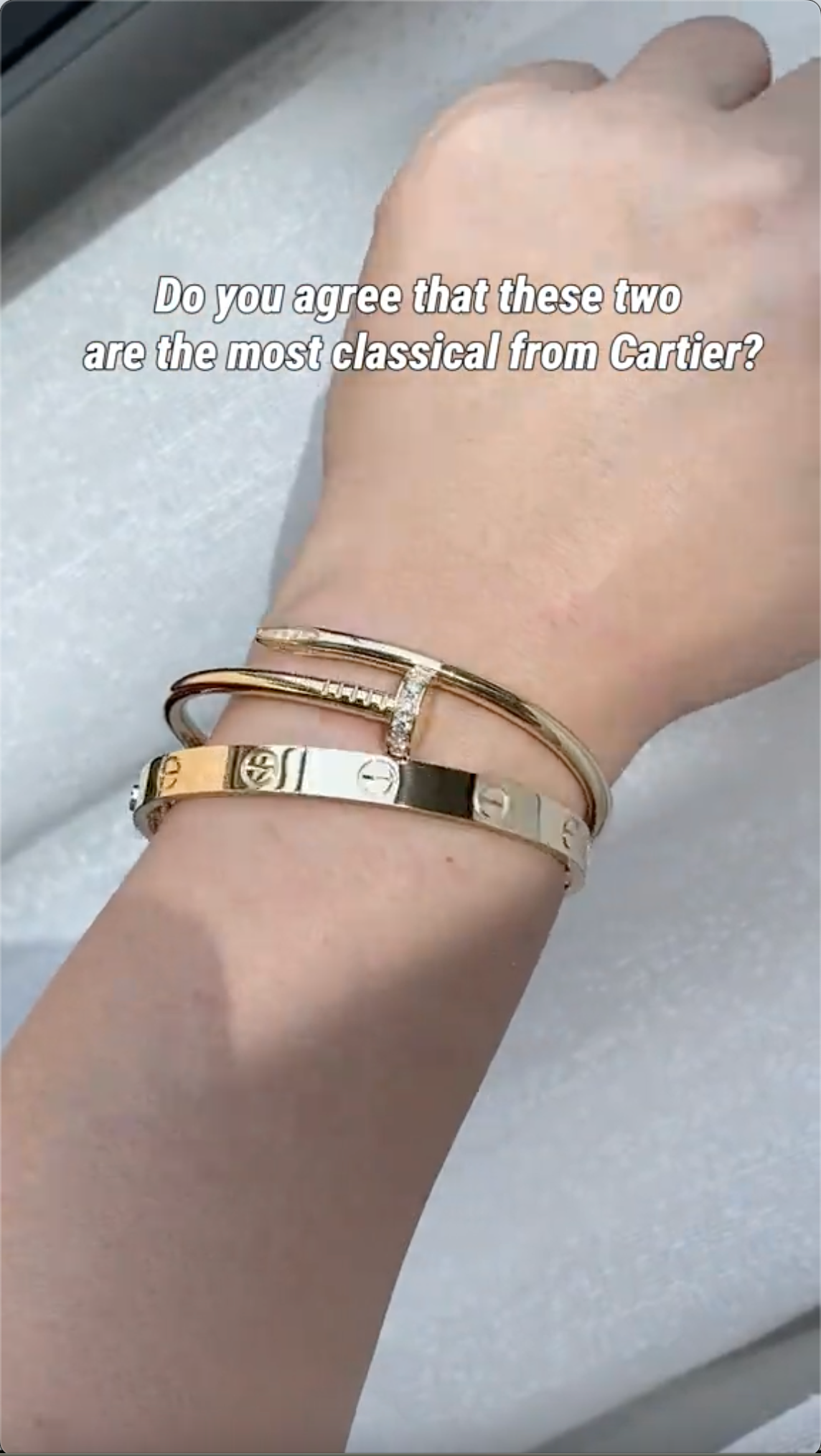 [LUXE] LOVE Classic & JUSTE Diamond Bracelet Stack Set
