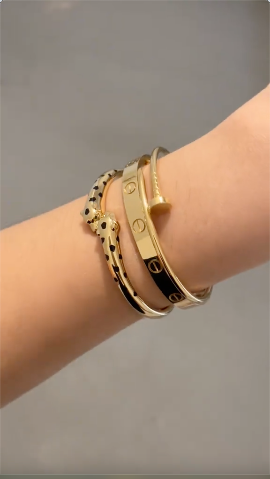 [LUXE] Panthère & LOVE  & JUSTE  Diamond Bracelet Stack Set